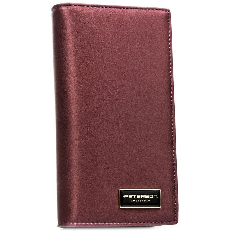 Portfel, fioletowy, skóra naturalna i ekologiczna, Peterson