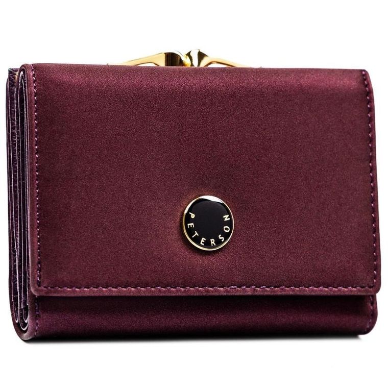 Portfel, fioletowy, skóra naturalna i ekologiczna, RFID, Peterson
