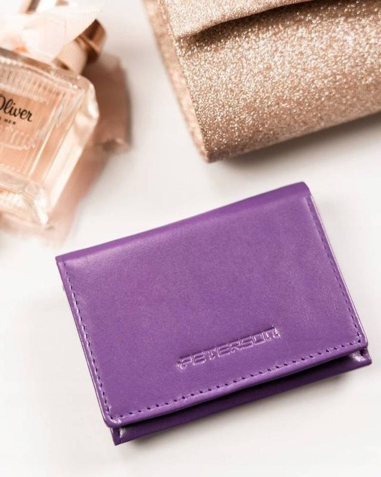 Portfel, fioletowy, skórzany, Peterson