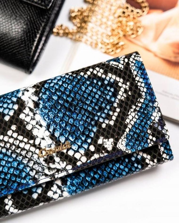 Portfel, granatowy, skóra ekologiczna, Cavaldi