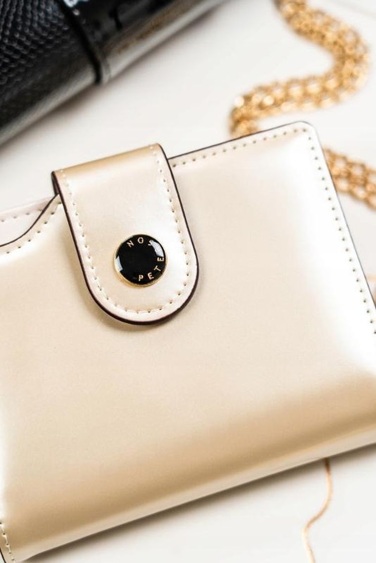 Portfel, kremowy, skóra ekologiczna, Peterson