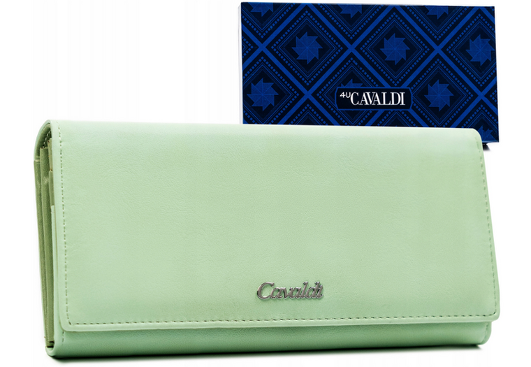 Portfel, miętowy, skóra ekologiczna, 4U Cavaldi