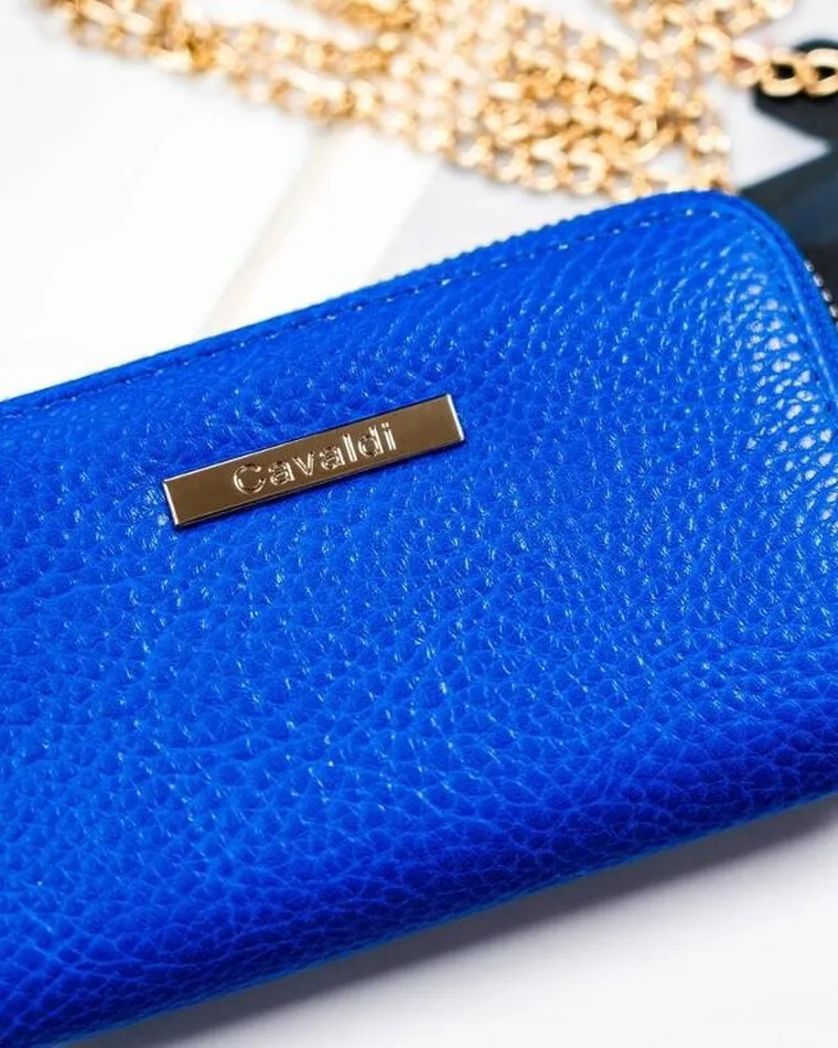 Portfel, niebieski, skóra ekologiczna, Cavaldi