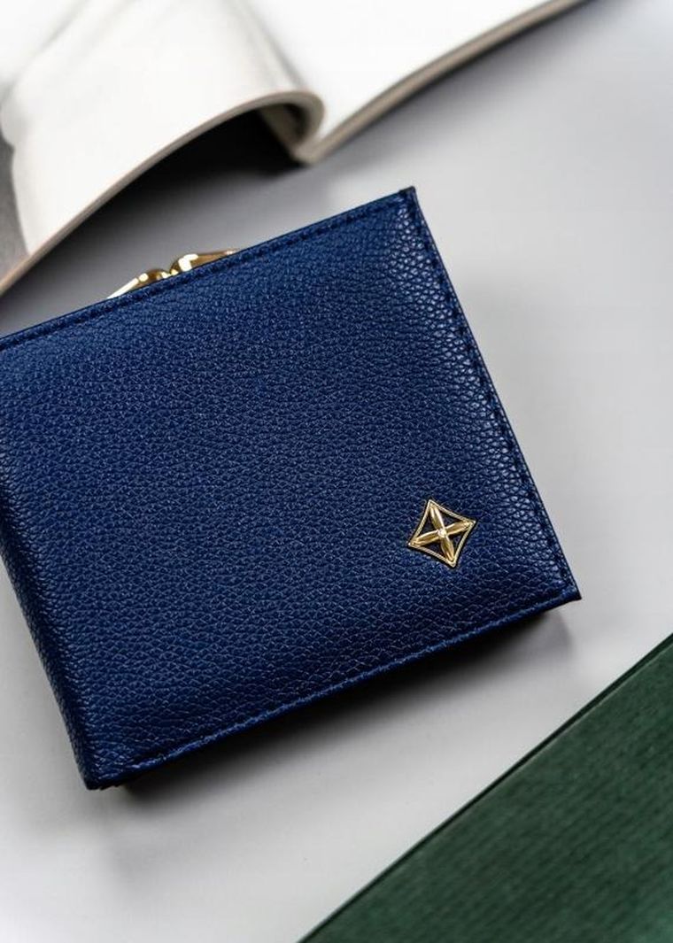 Portfel, niebieski, skóra ekologiczna, Milano Design