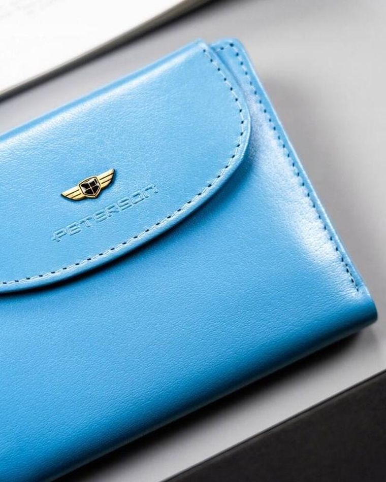 Portfel, niebieski, skórzany, Peterson