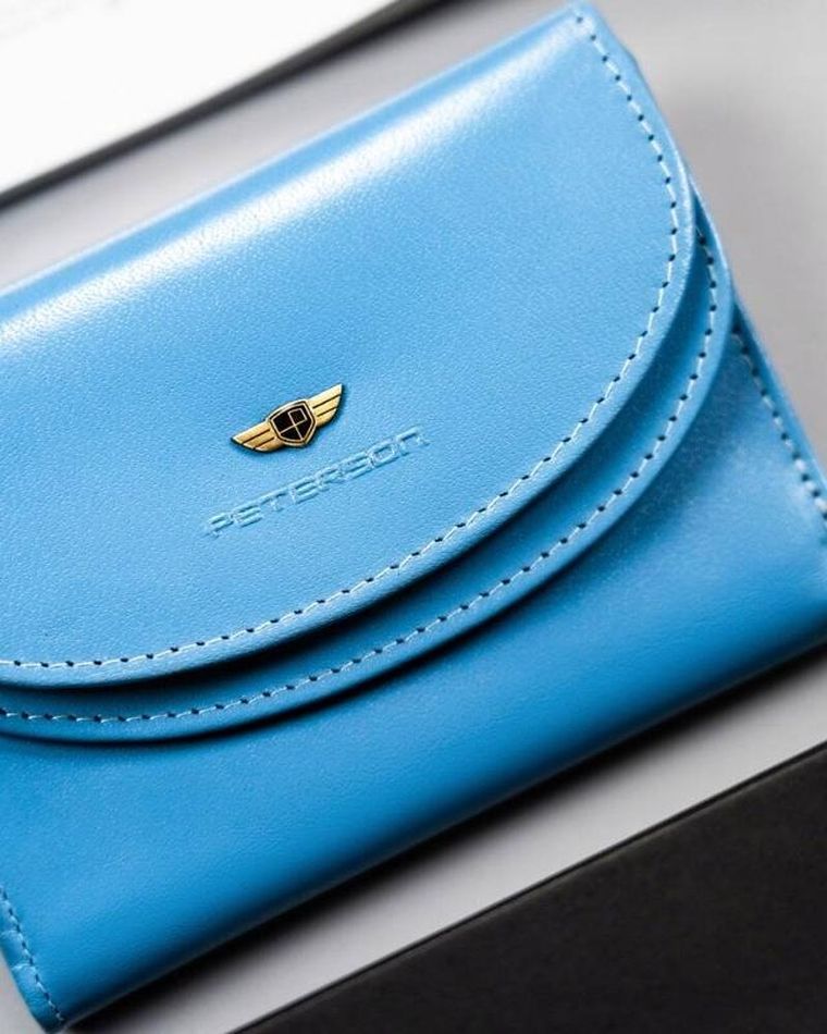 Portfel, niebieski, skórzany, Peterson