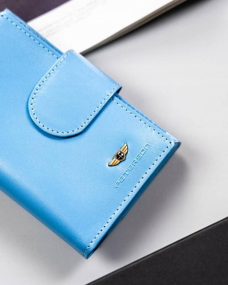 Portfel, niebieski, skórzany, Peterson