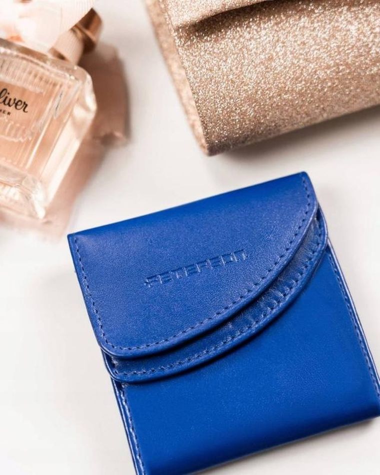 Portfel, niebieski, skórzany, Peterson