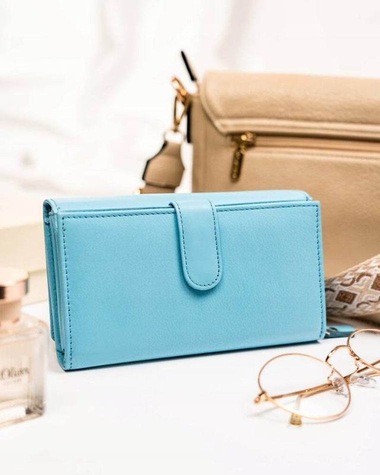 Portfel, niebieski, skórzany, Peterson