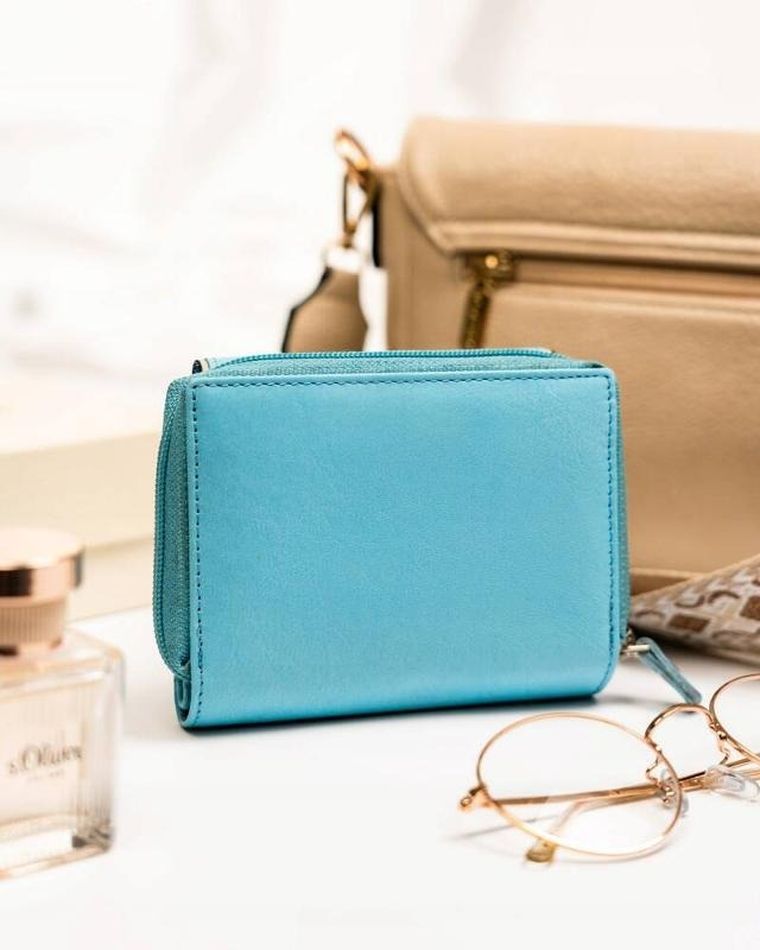 Portfel, niebieski, skórzany, Peterson