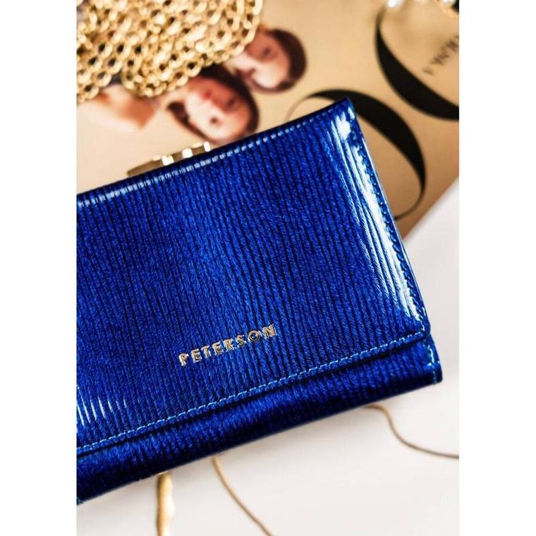 Portfel, niebieski, skórzany, Peterson