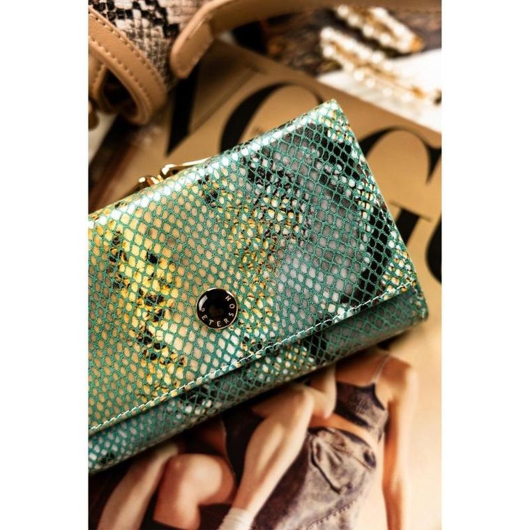 Portfel, niebieski, skórzany, Peterson