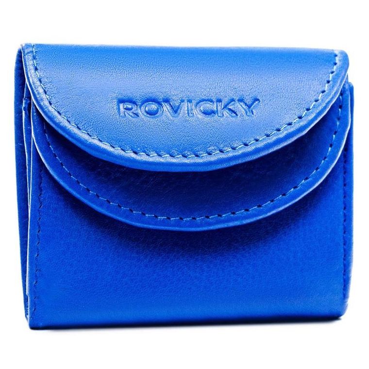 Portfel, niebieski, skórzany, Rovicky