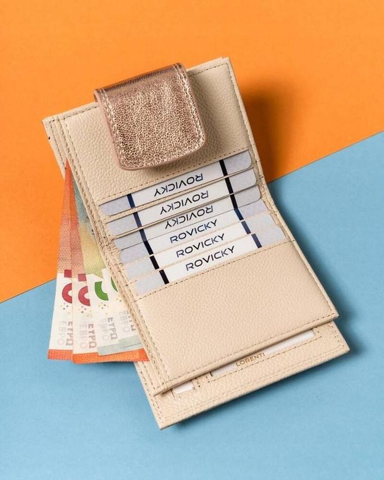 Portfel, skórzany, różowy, Lorenti