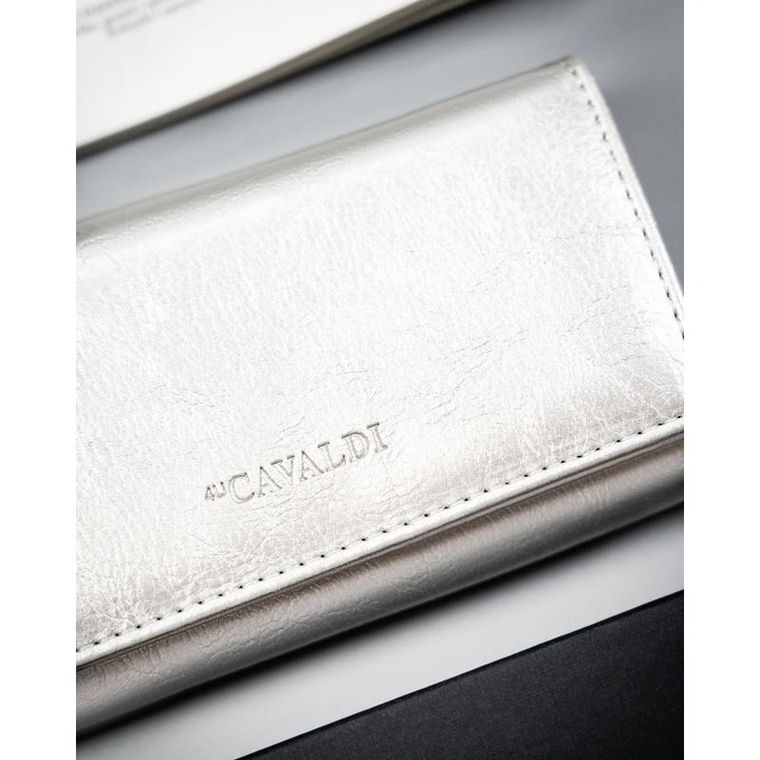 Portfel, srebrny, skóra ekologiczna, 4U Cavaldi