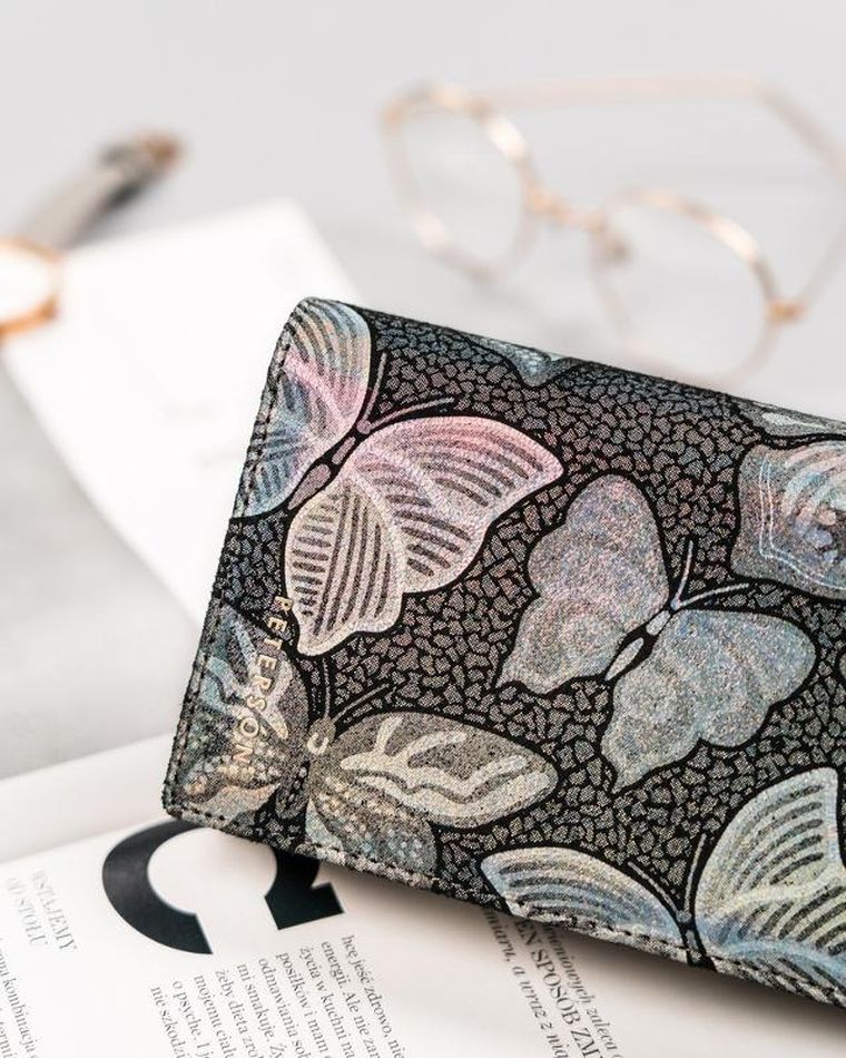 Portfel, szary, skórzany, Peterson