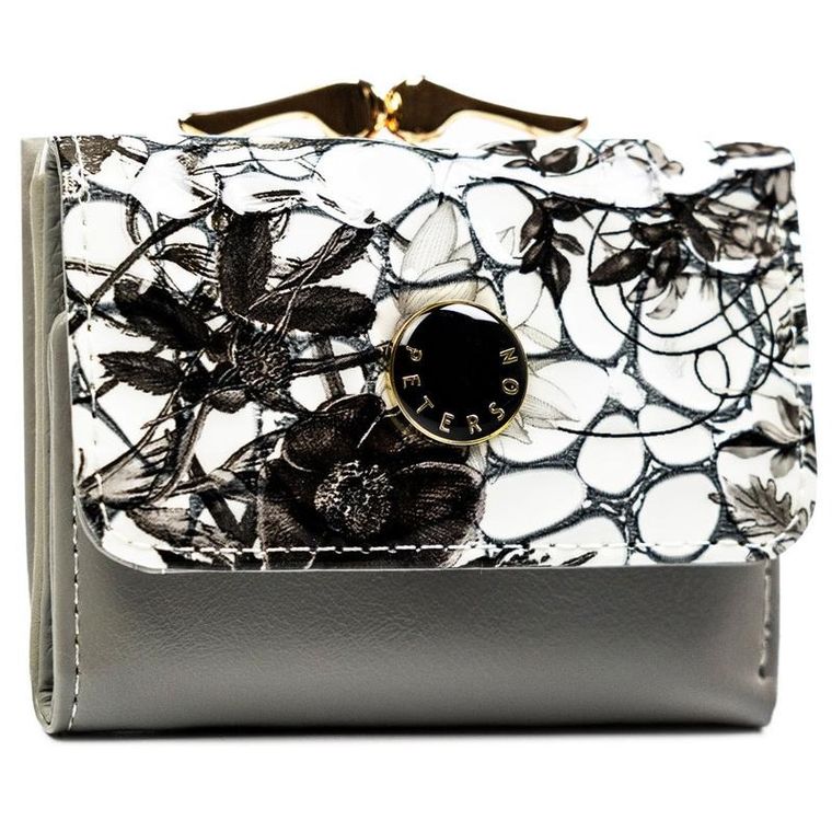 Portfel, szary, skórzany, Peterson