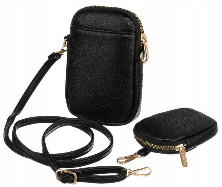 Portfel-torebka, czarny, skóra ekologiczna, Rovicky