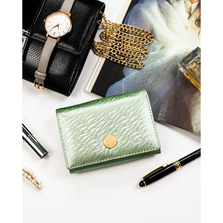 Portfel, zielony, skóra naturalna i ekologiczna, Peterson
