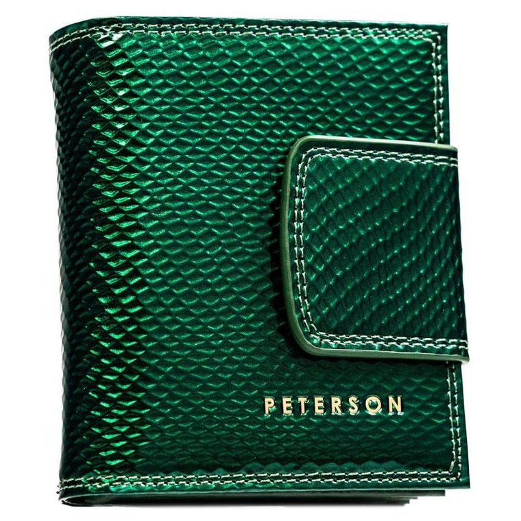 Portfel, zielony, skórzany, Petereson