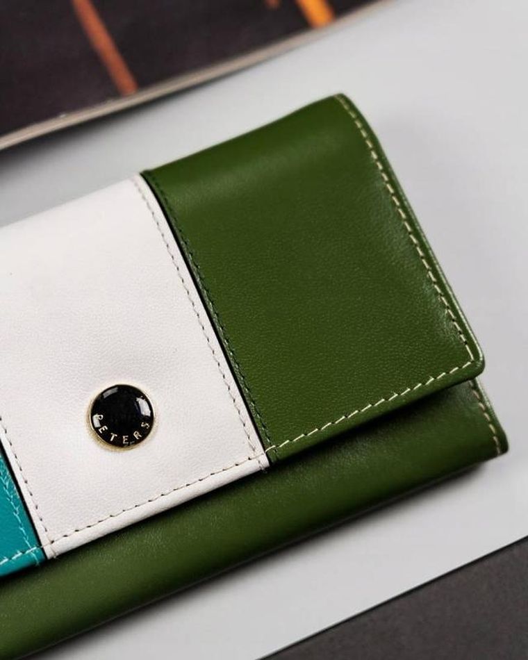 Portfel, zielony, skórzany, Peterson