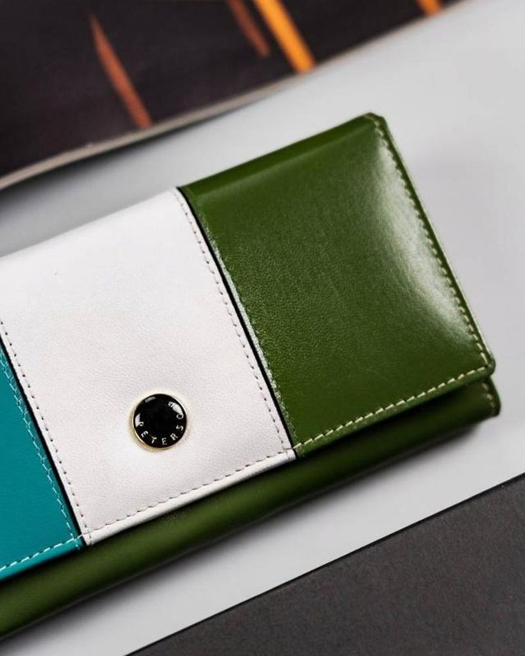 Portfel, zielony, skórzany, Peterson