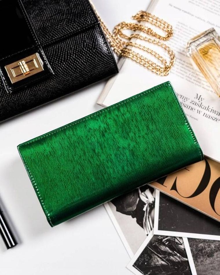 Portfel, zielony, skórzany, Peterson