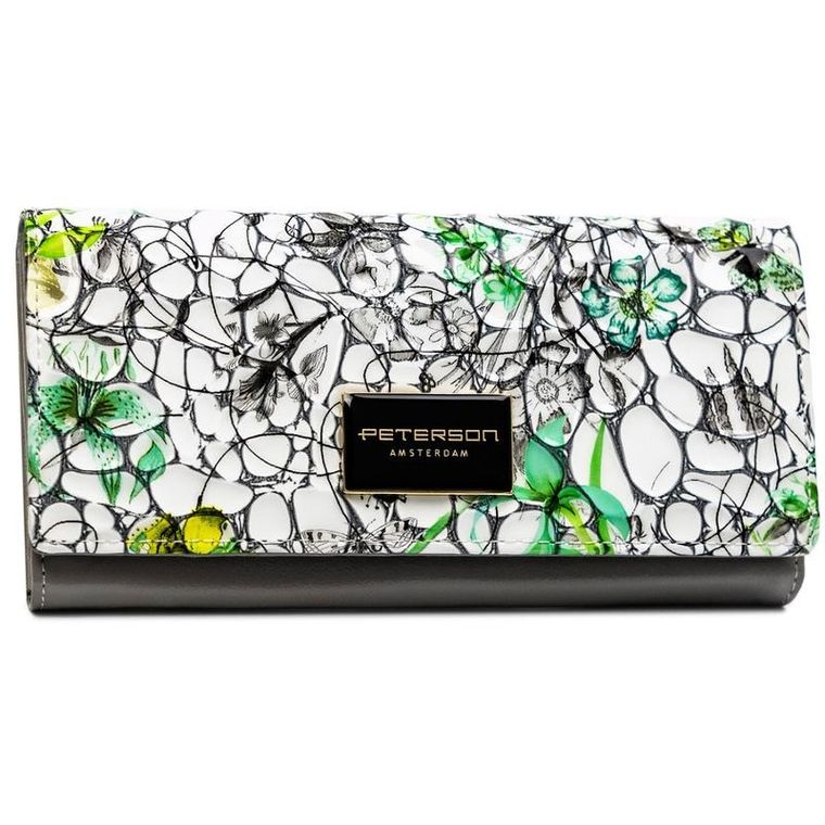 Portfel, zielony, skórzany, Peterson
