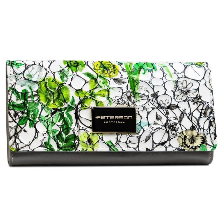 Portfel, zielony, skórzany, Peterson