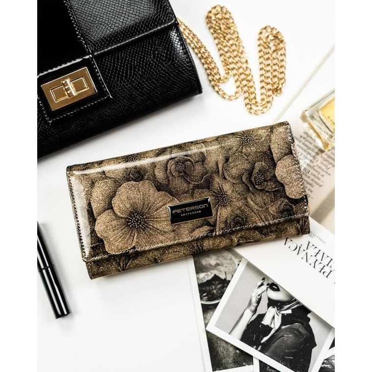 Portfel, złoty, RFID, Peterson