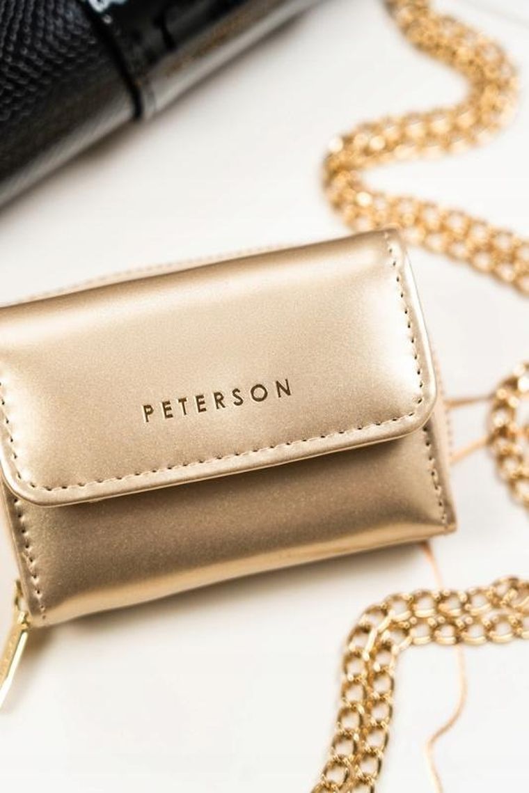 Portfel, złoty, skóra ekologiczna, Peterson