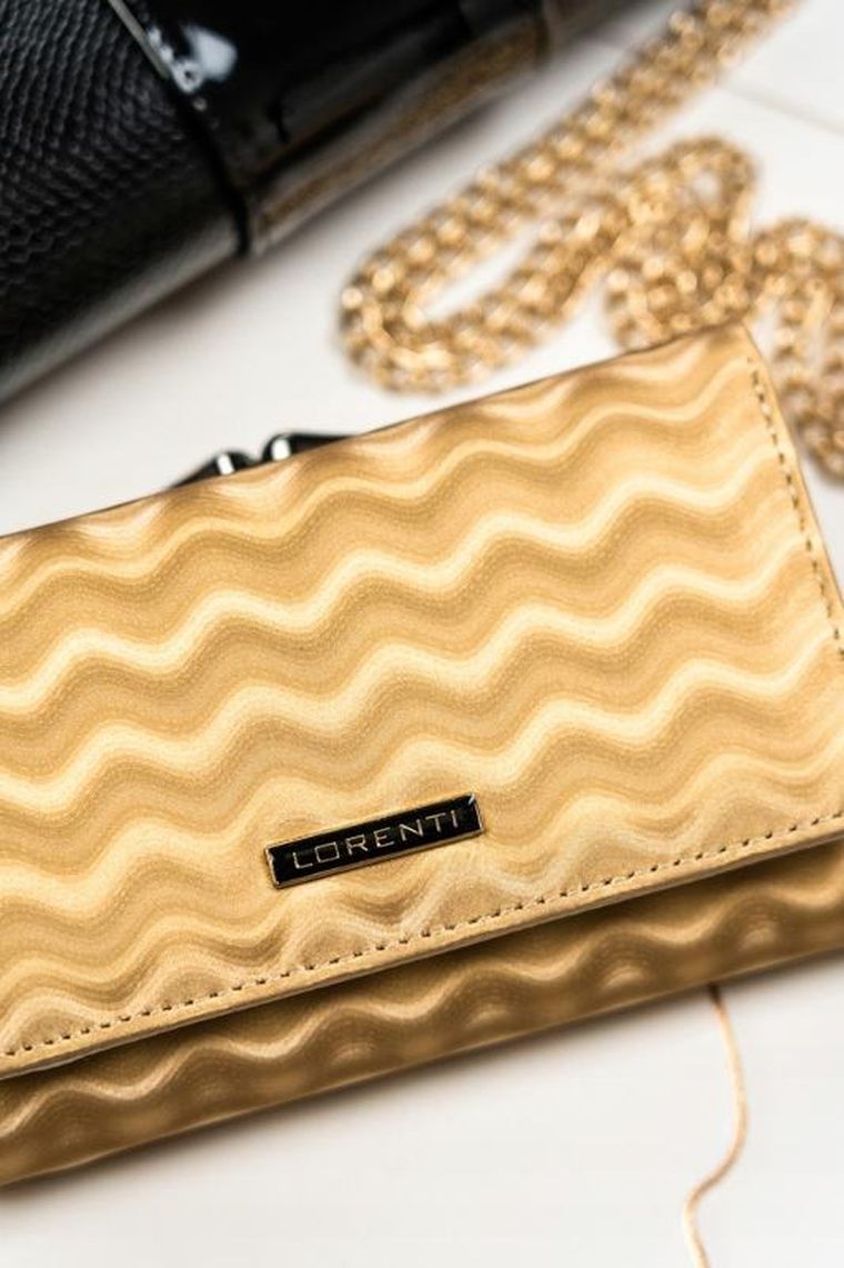 Portfel, złoty, skórzany, Lorenti