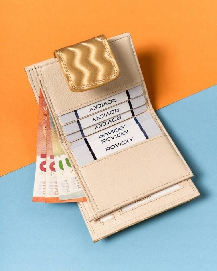 Portfel, złoty, skórzany, Lorenti