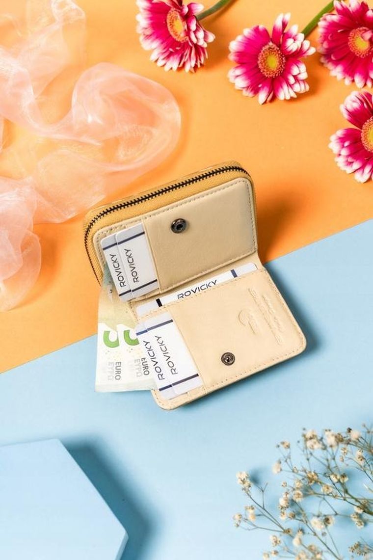 Portfel, złoty, skórzany, Lorenti