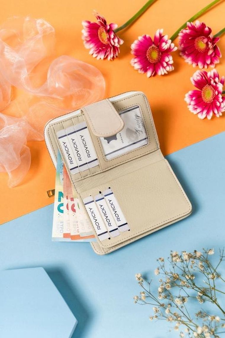 Portfel, złoty, skórzany, Lorenti