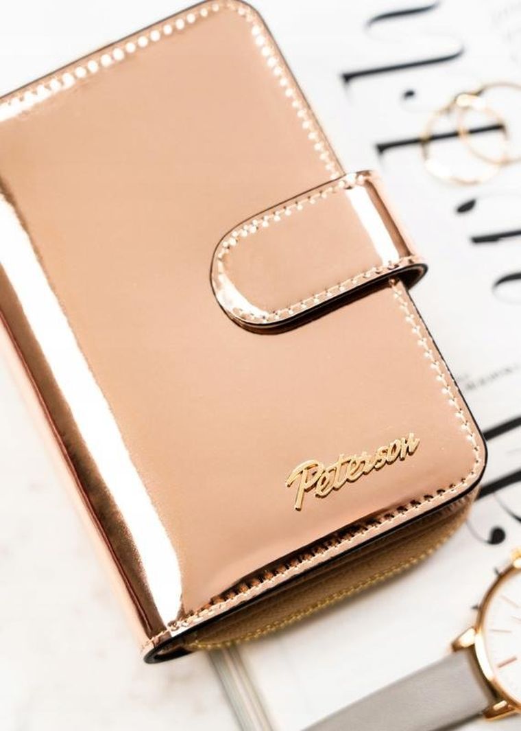 Portfel, złoty, skórzany, Peterson