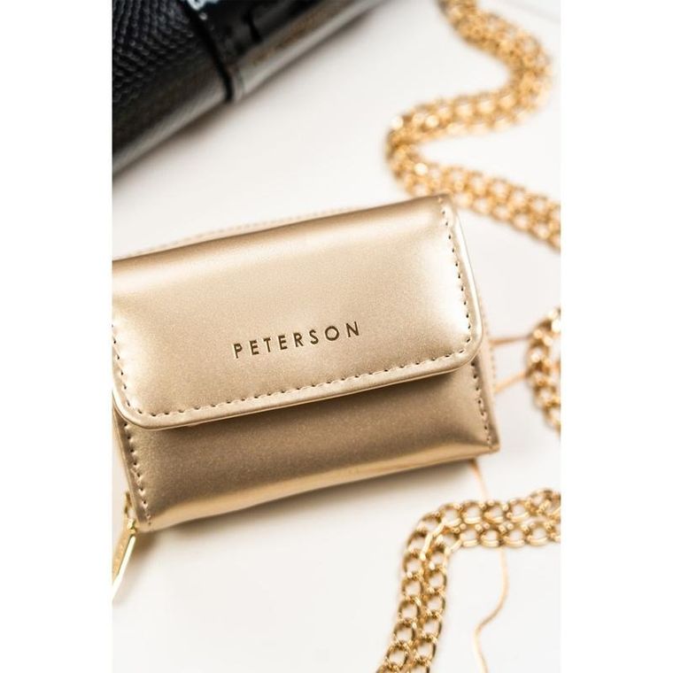 Portfel, złoty, skórzany, Peterson