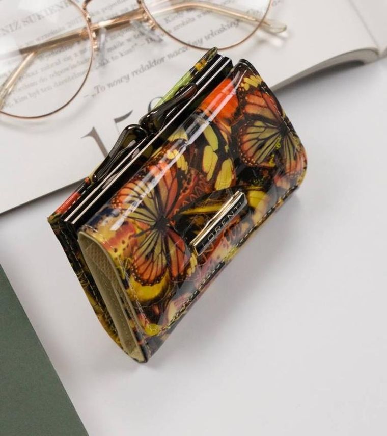 Portfel, żółty, skórzany, Lorenti