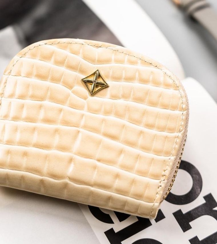 Portmonetka, beżowa, Milano Design