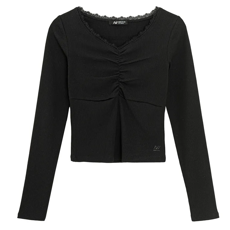 Prążkowana koszulka z domieszką modalu NOWEAR