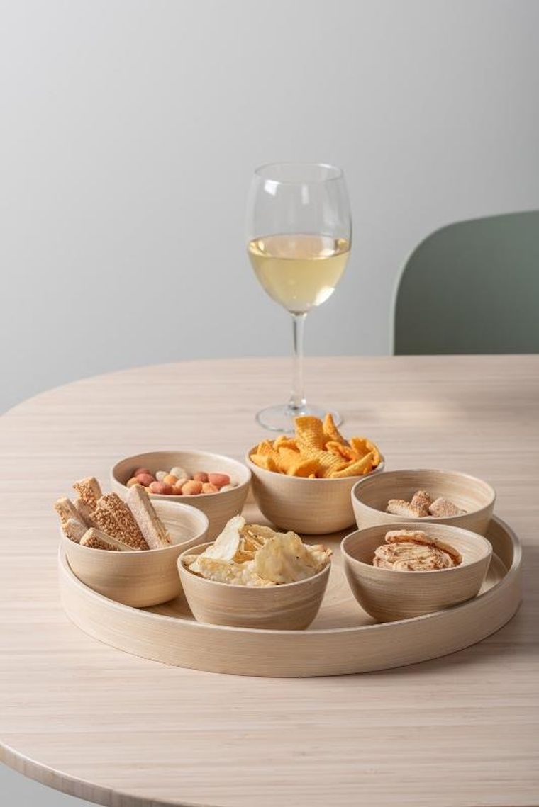 Present Time, miseczki na przekąski, Puro, 6 szt. + taca