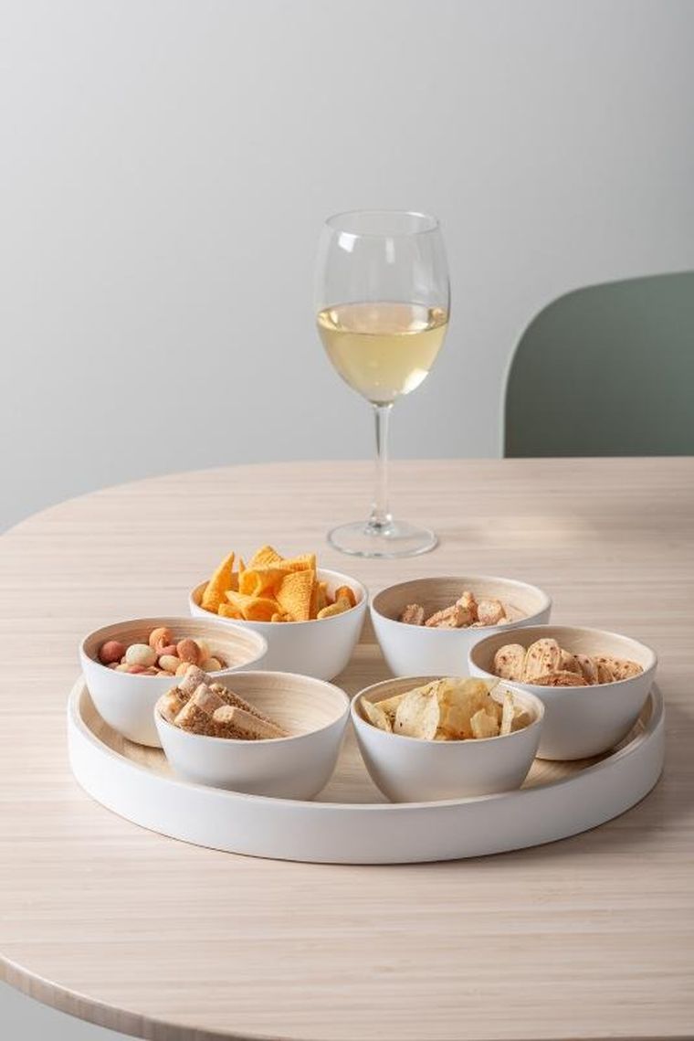 Present Time, miseczki na przekąski, Puro, 6 szt. + taca