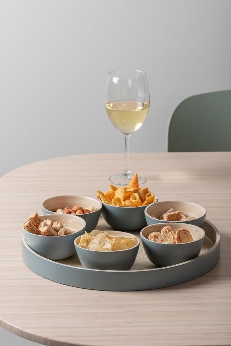 Present Time, miseczki na przekąski, Puro 6 sztuk + taca