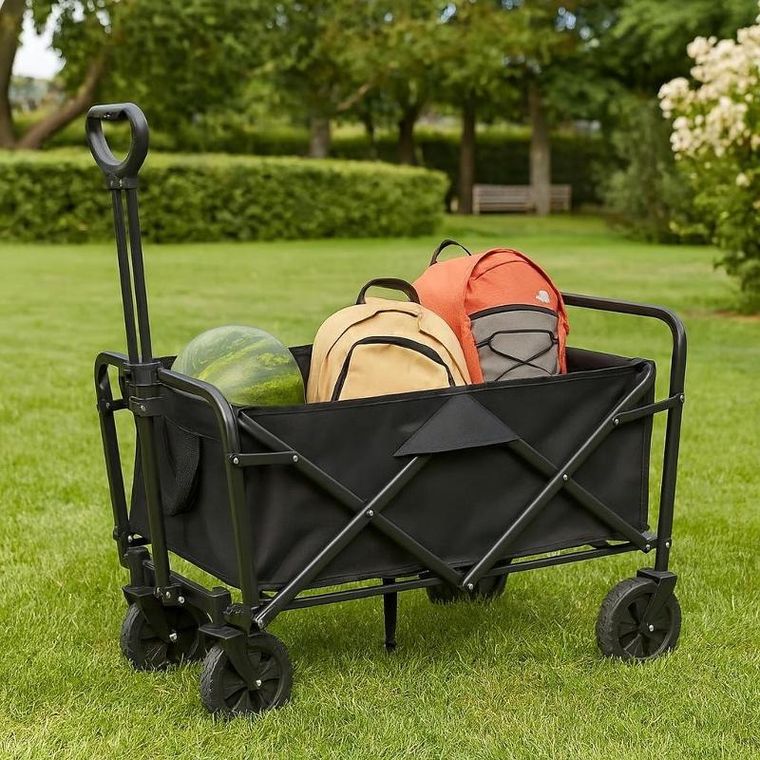 ProGarden, Bern, składany wózek plażowy, czarny, 60l
