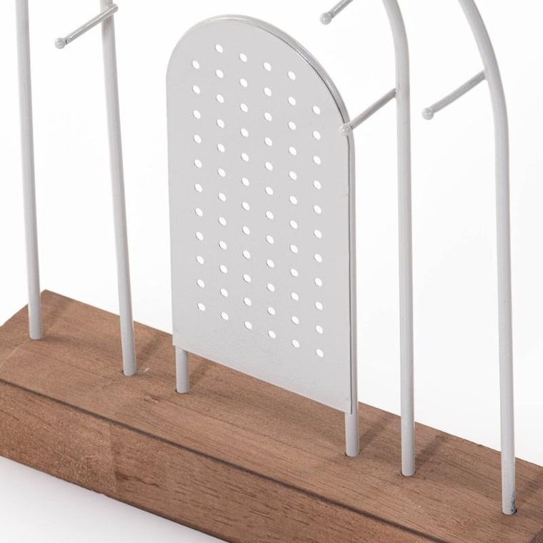 Progarden, stojak na biżuterię, metalowy, drewniana podstawka, 18-4,5 cm