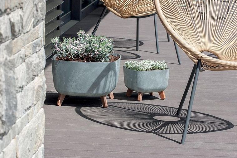 Prosperplast, Gracia, doniczka, beton, 39-39 cm