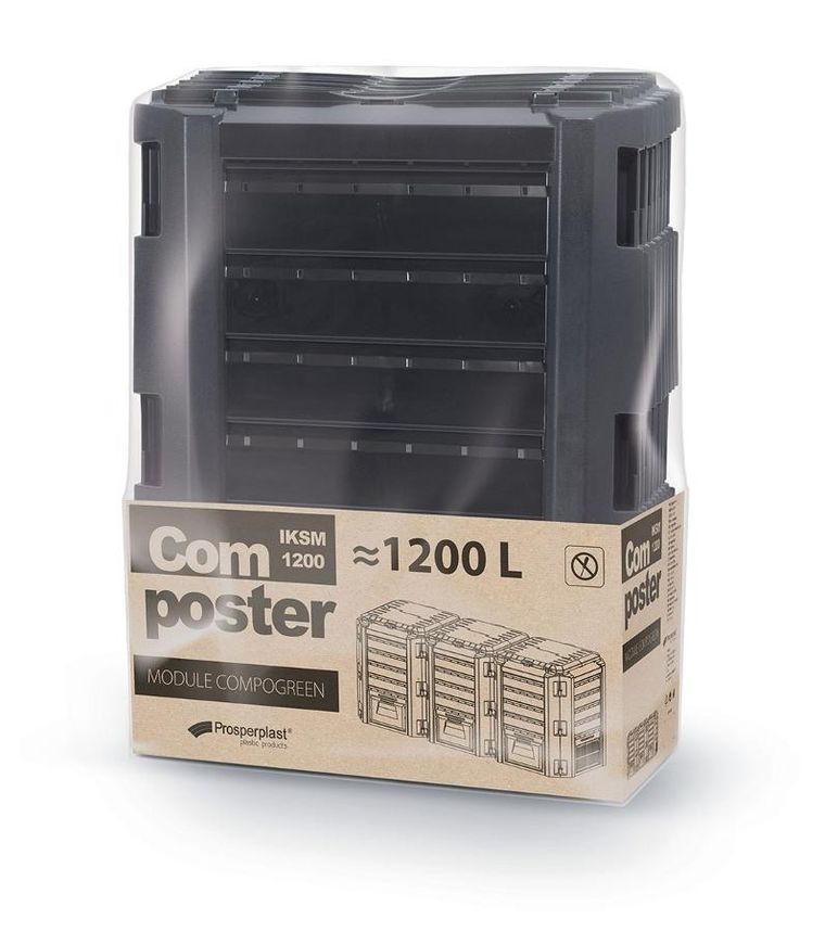 Prosperplast, kompostownik ogrodowy, segmentowy, czarny, 1200l