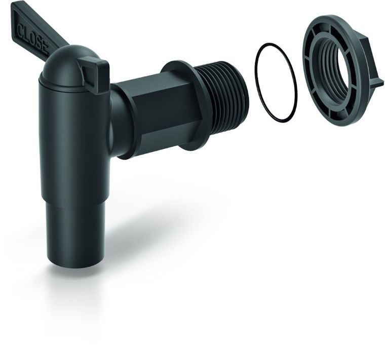 Prosperplast, kran do zbiornika na wodę, deszczówkę, czarny