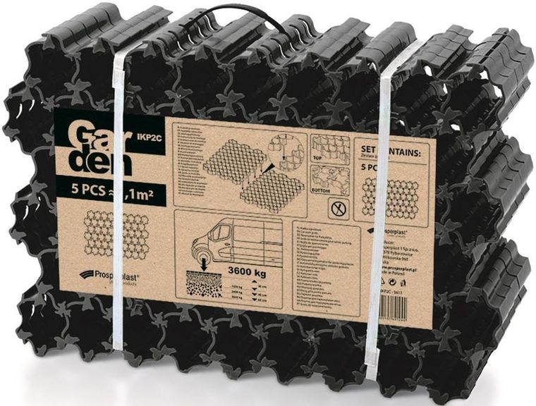 Prosperplast, kratka najazdowa, parkingowa, czarna, 5 szt.