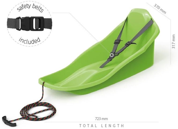 Prosperplast, Mini Topo, sanki plastikowe, zielone